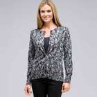 Button Front Crew Neck Cardigan, , small