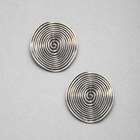 Silver Button Earrings, , small