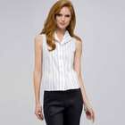 No-Iron Easy Care Double Strip Sleeveless Blouse, , small