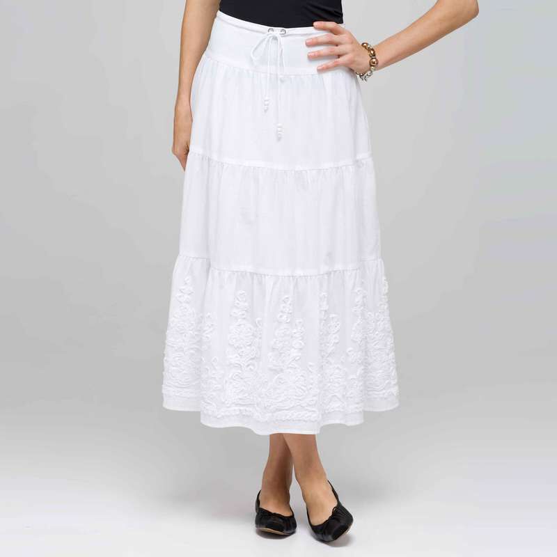 Long Tiered Skirt, , large