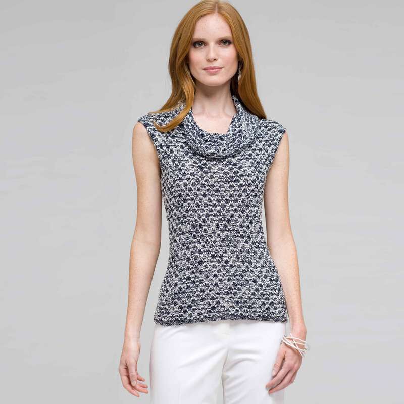 Sleeveless Cowl Neck Top, , large