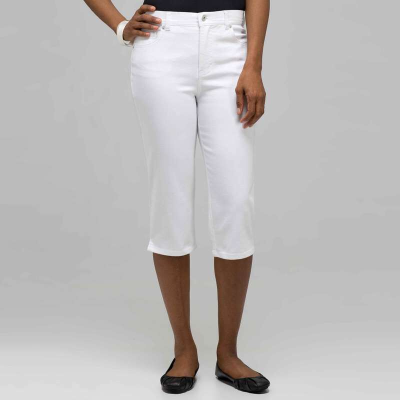 Classic Denim Straight Leg Capri (Plus), , large