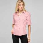 Double Collar Striped Shirt, Cardinal Red & Black, small
