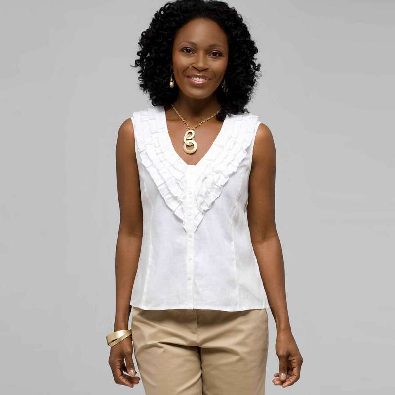 Ruffle Sleeveless Shirt, , large