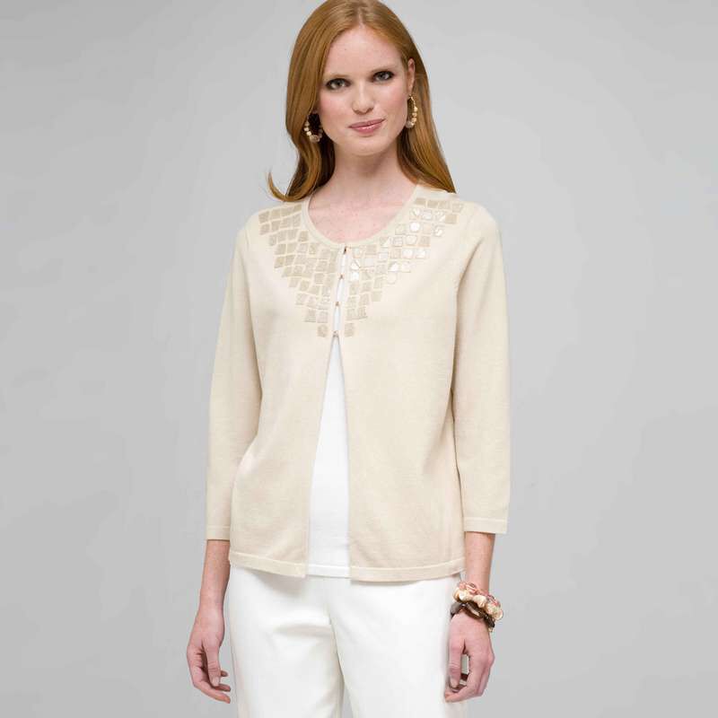 Beaded Cardigan, , large